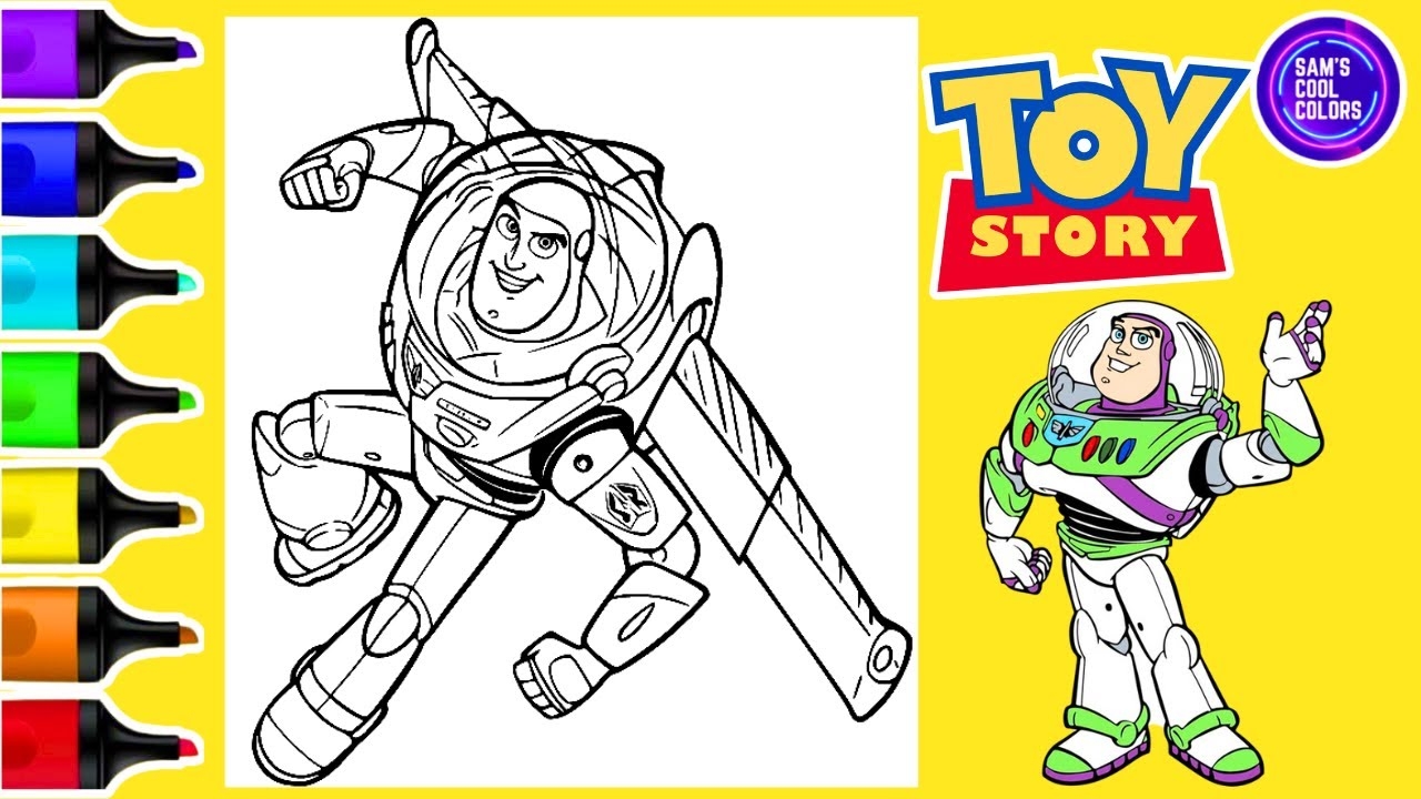Coloring Toy Story Buzz Lightyear Disney Pixar Coloring Page Markers YouTube Coloring Toy Story Buzz Lightyear Disney Pixar Coloring Page Markers YouTube