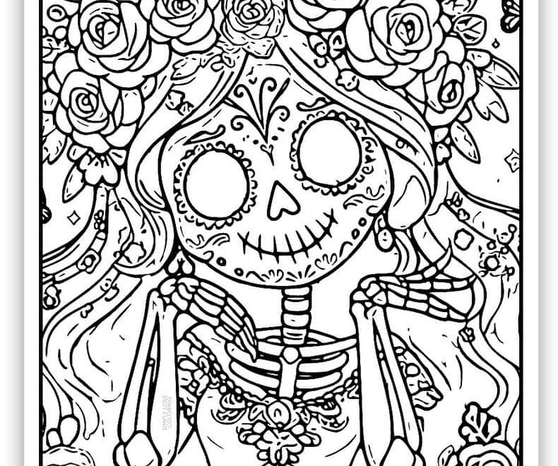 Sugar Skull Coloring Pages Free PDF Printables Simply Love Coloring