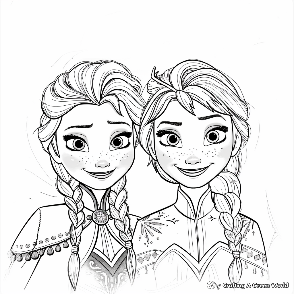 Anna And Elsa Coloring Pages Free Printable 