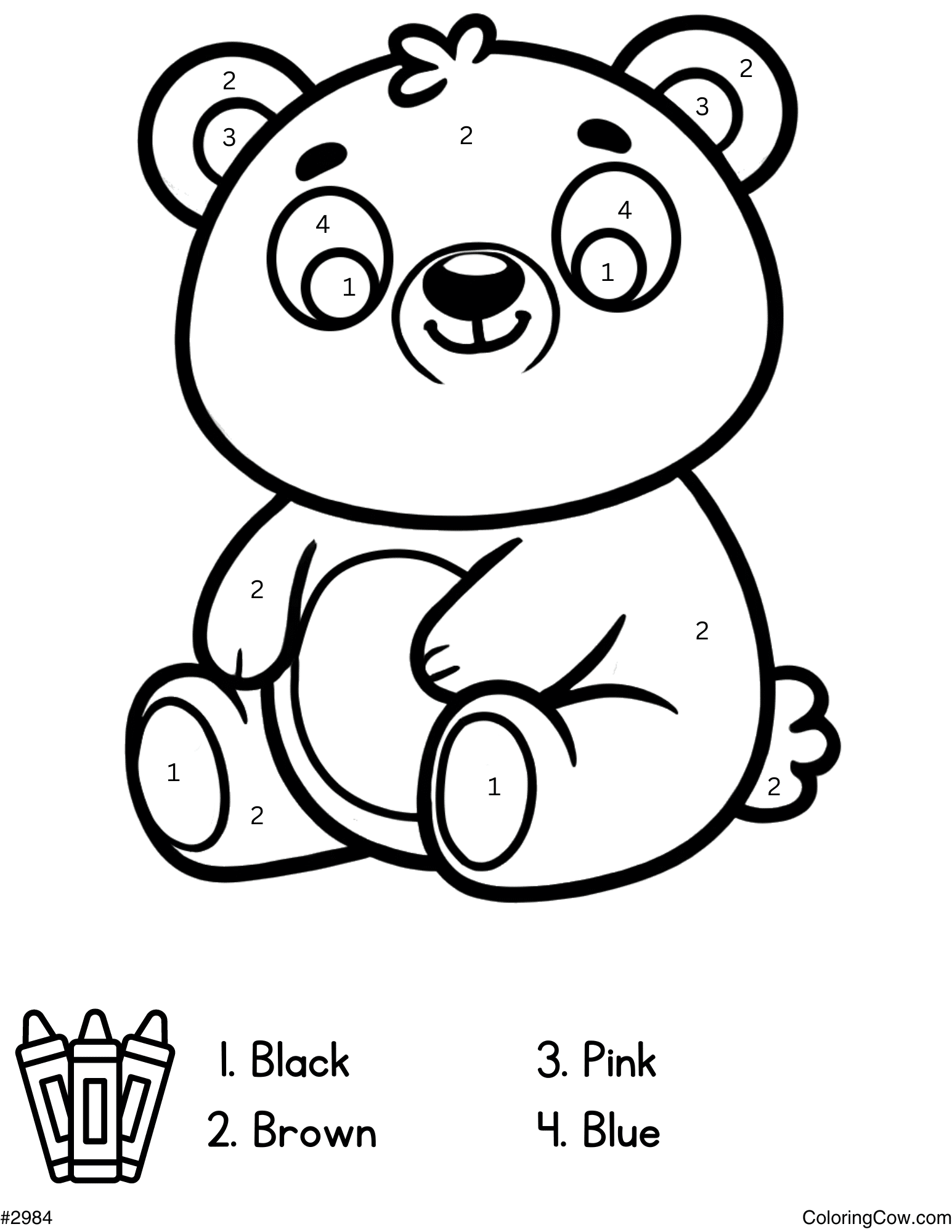bear coloring book page