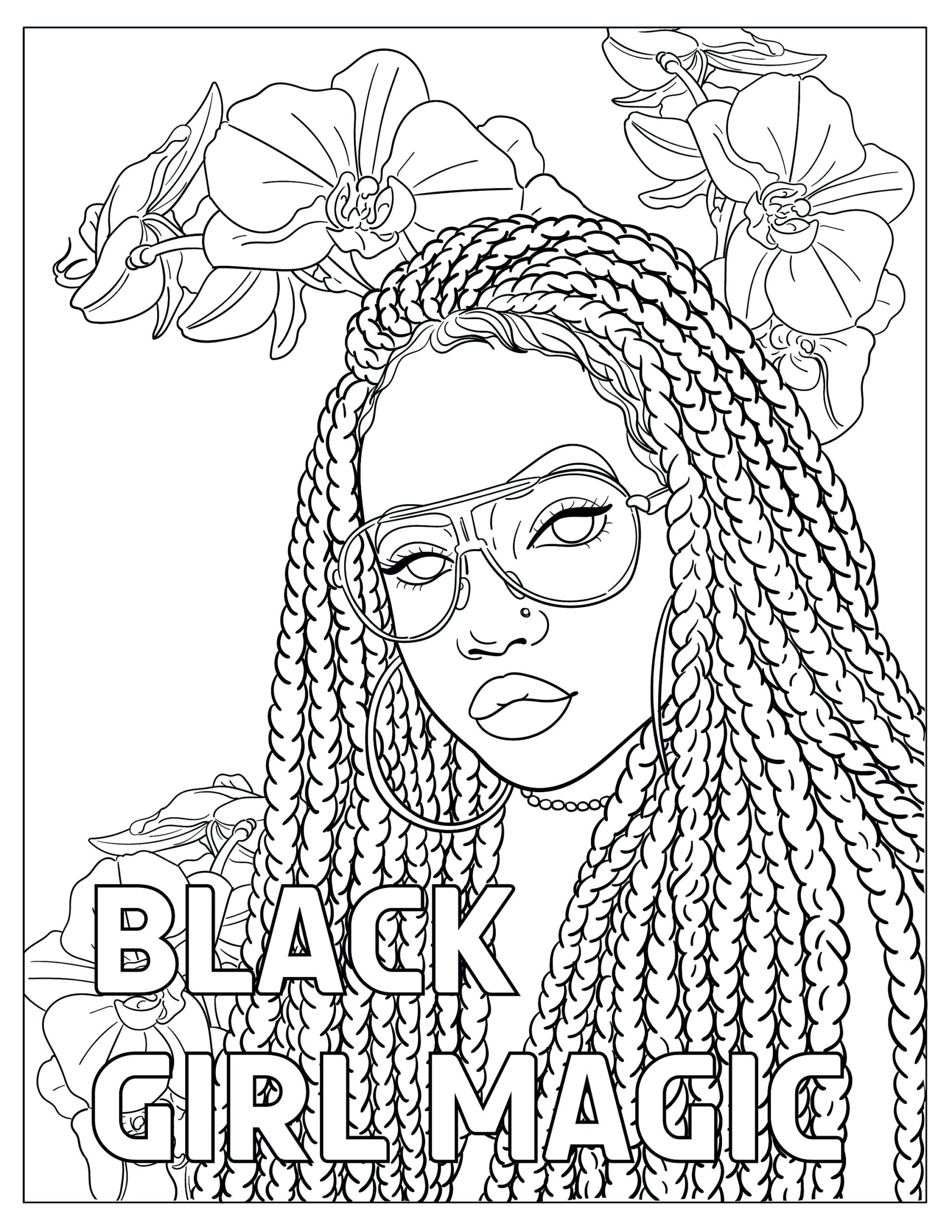 Black Girl Magic Black Girl Coloring Pages Natural Hair Printable Coloring Page Etsy
