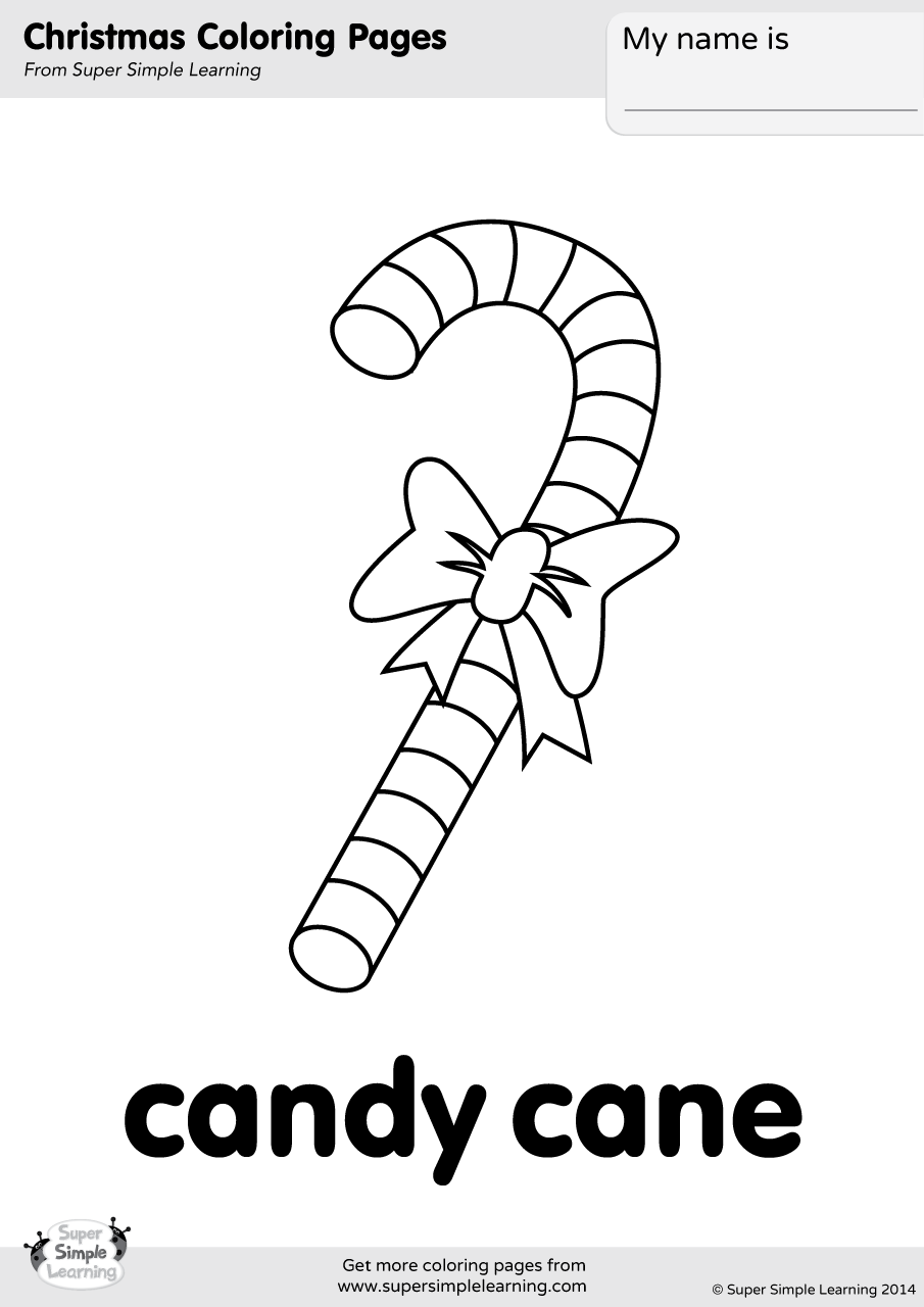 Candy Cane Coloring Page Super Simple Candy Cane Coloring Page Super Simple