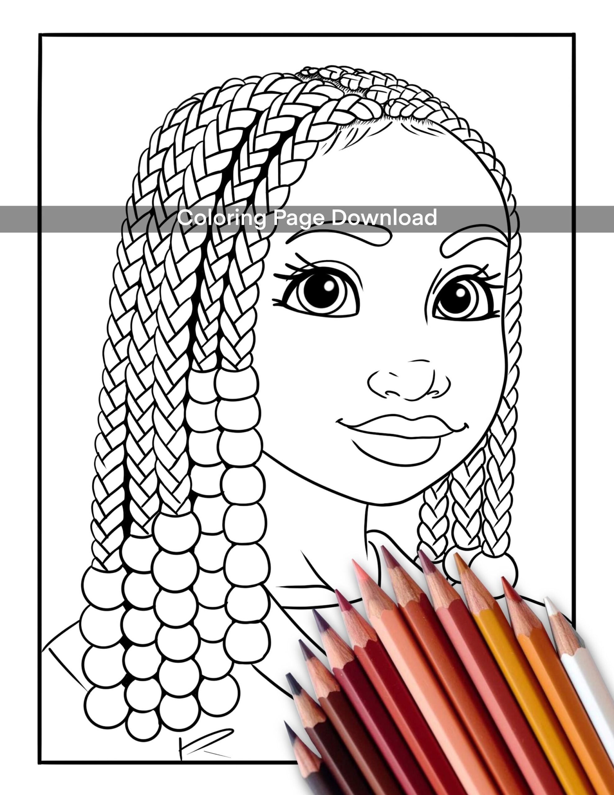 Coloring Page For Kids Kids Coloring Page Black Girl Hairstyle Coloring Page Coloring Pages For Black Girls pdf Printable Etsy
