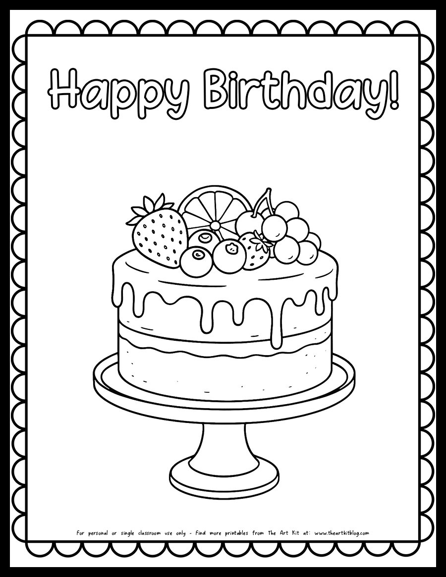 birthday cake coloring pages birthday cake coloring pages