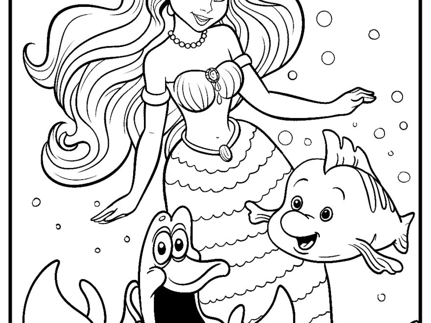 Mermaid Coloring Pages Ariel Coloring Pages FreeColoringPages