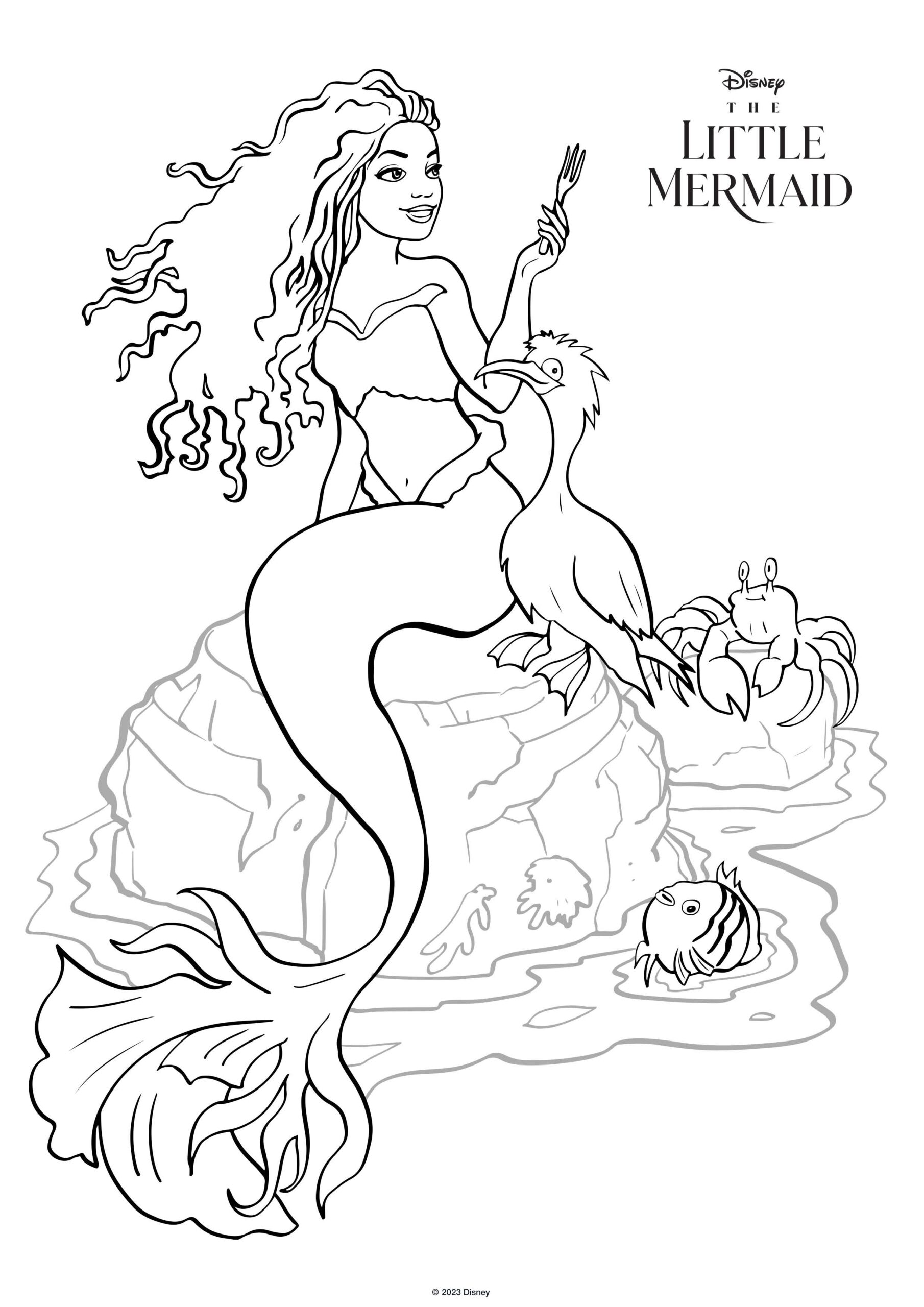 ariel little mermaid coloring pages
